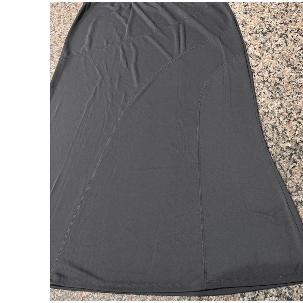Kathie Lee‎ Collection Black Maxi Skirt Elastic Waist Seam Detail Size L KLFEKFM